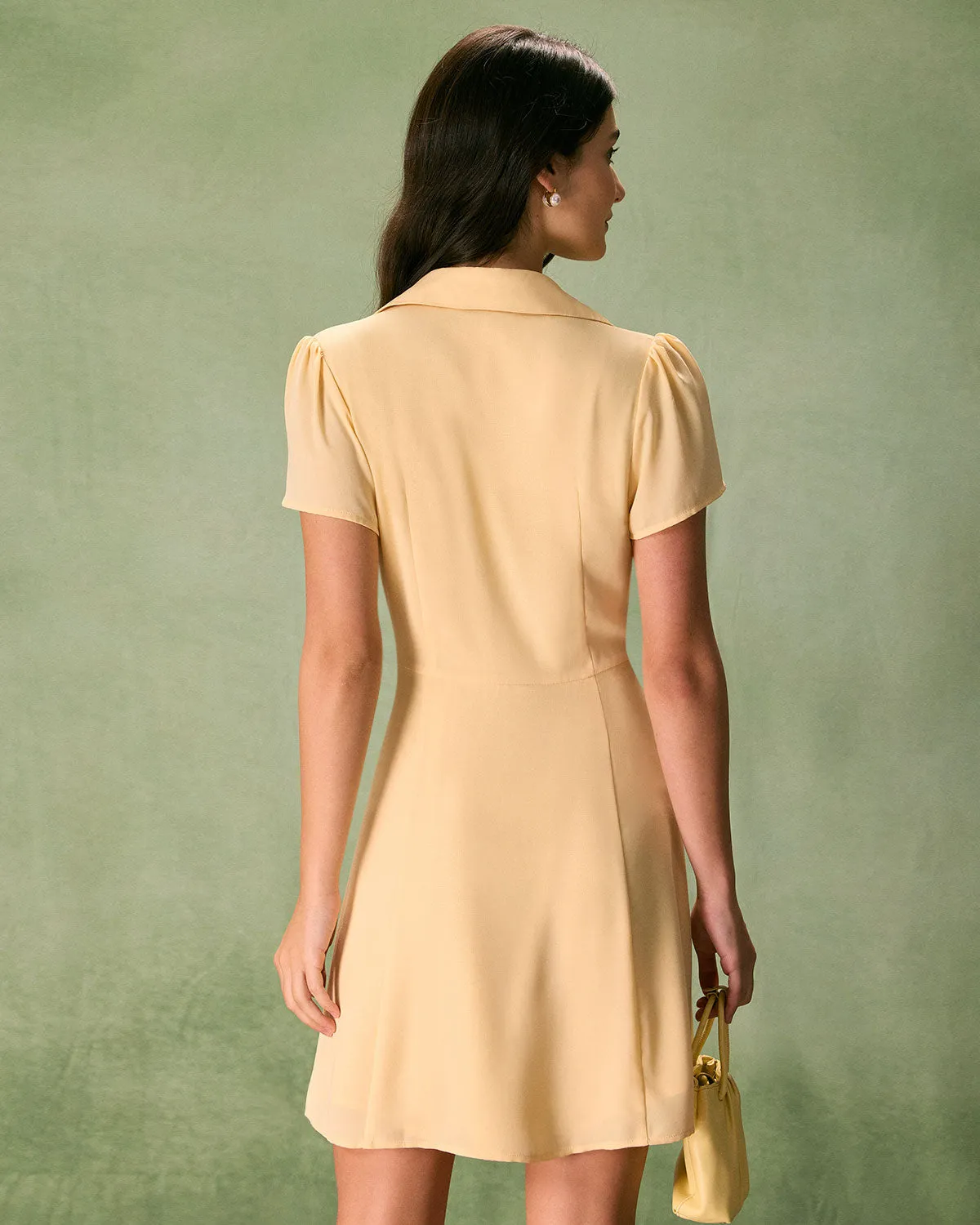 The Yellow Button Down Shirt Mini Dress