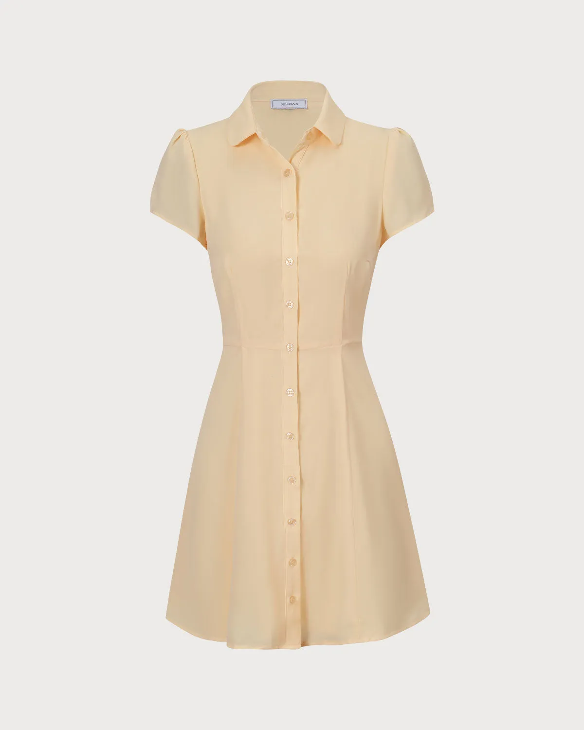 The Yellow Button Down Shirt Mini Dress