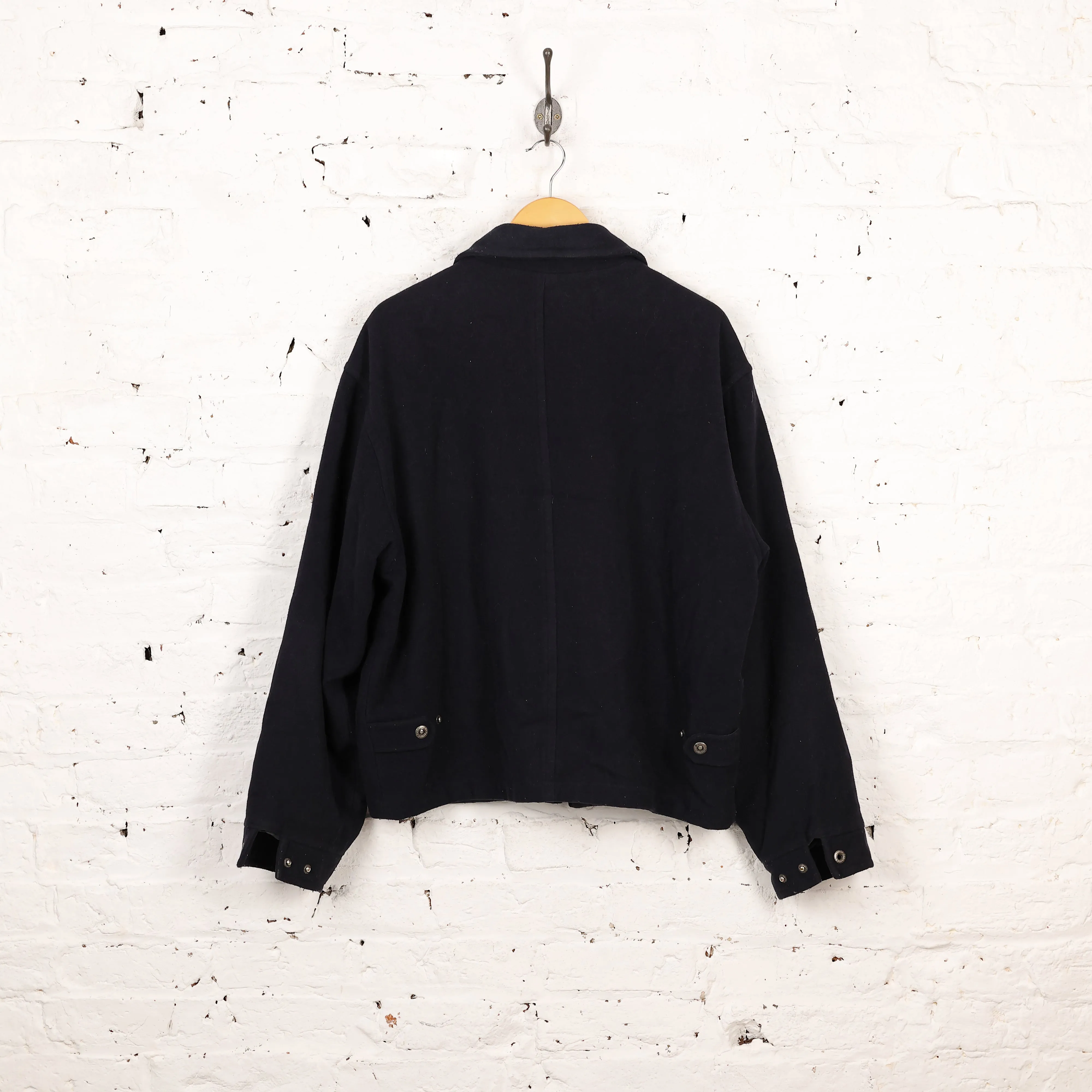 Thomas Burberry Wool Bomber Jacket - Blue - L