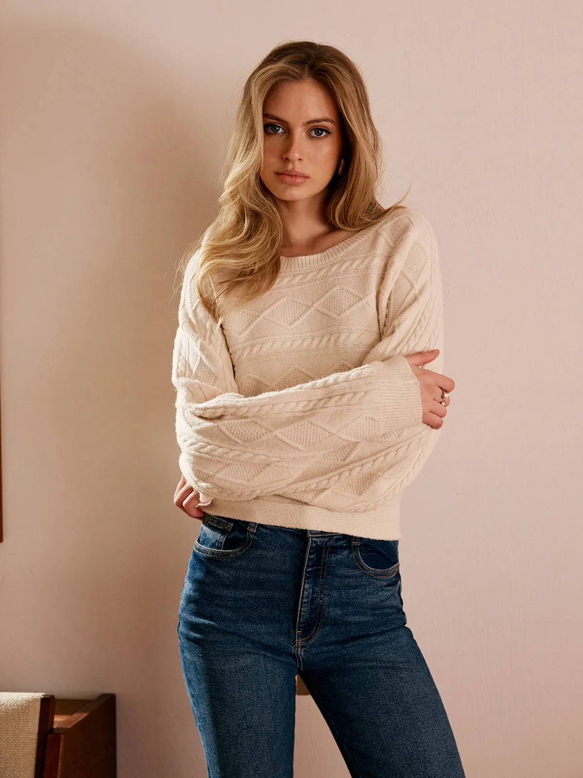 Tie Back Cable Knit Top