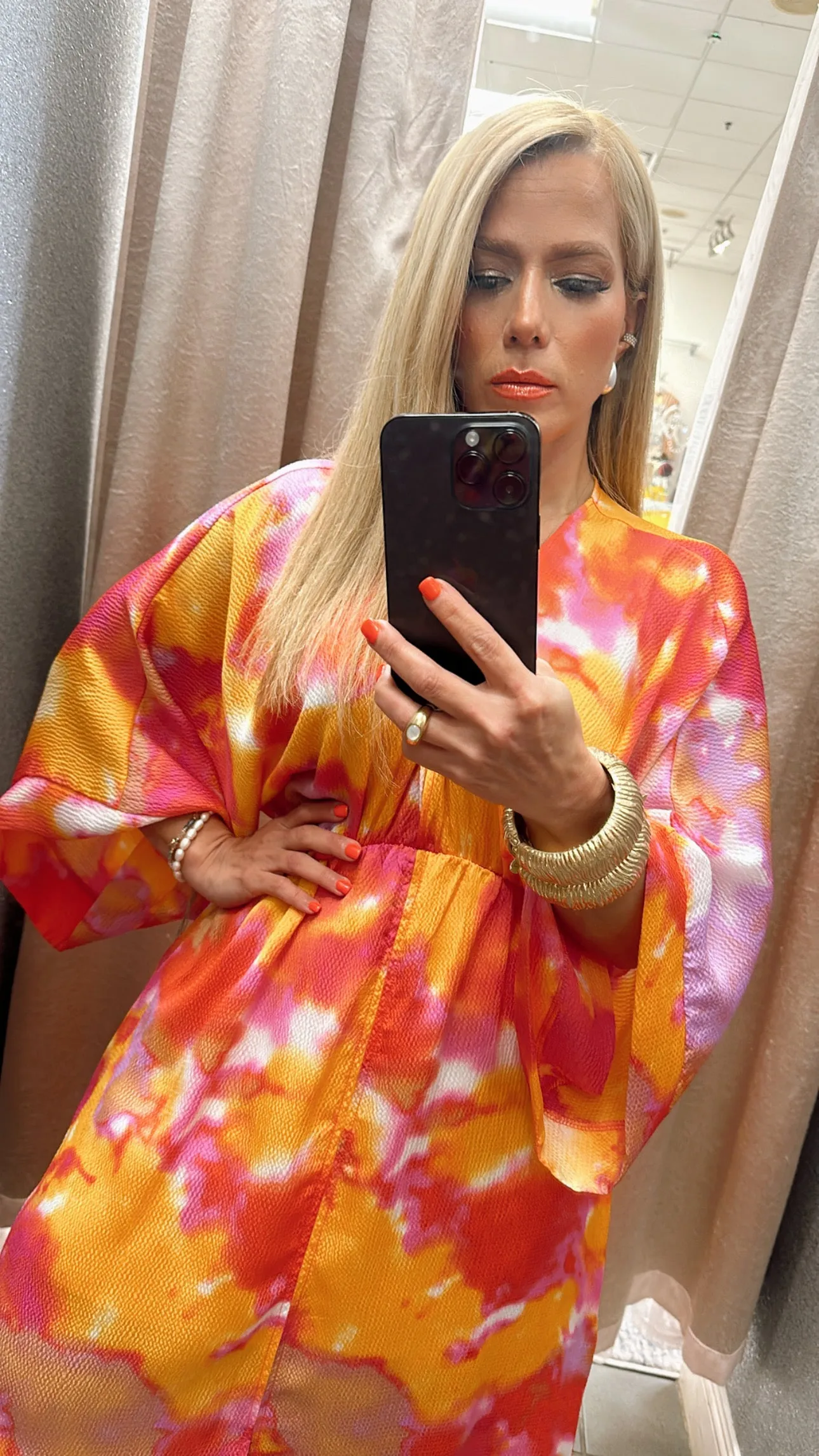 Tie dye pink maxi