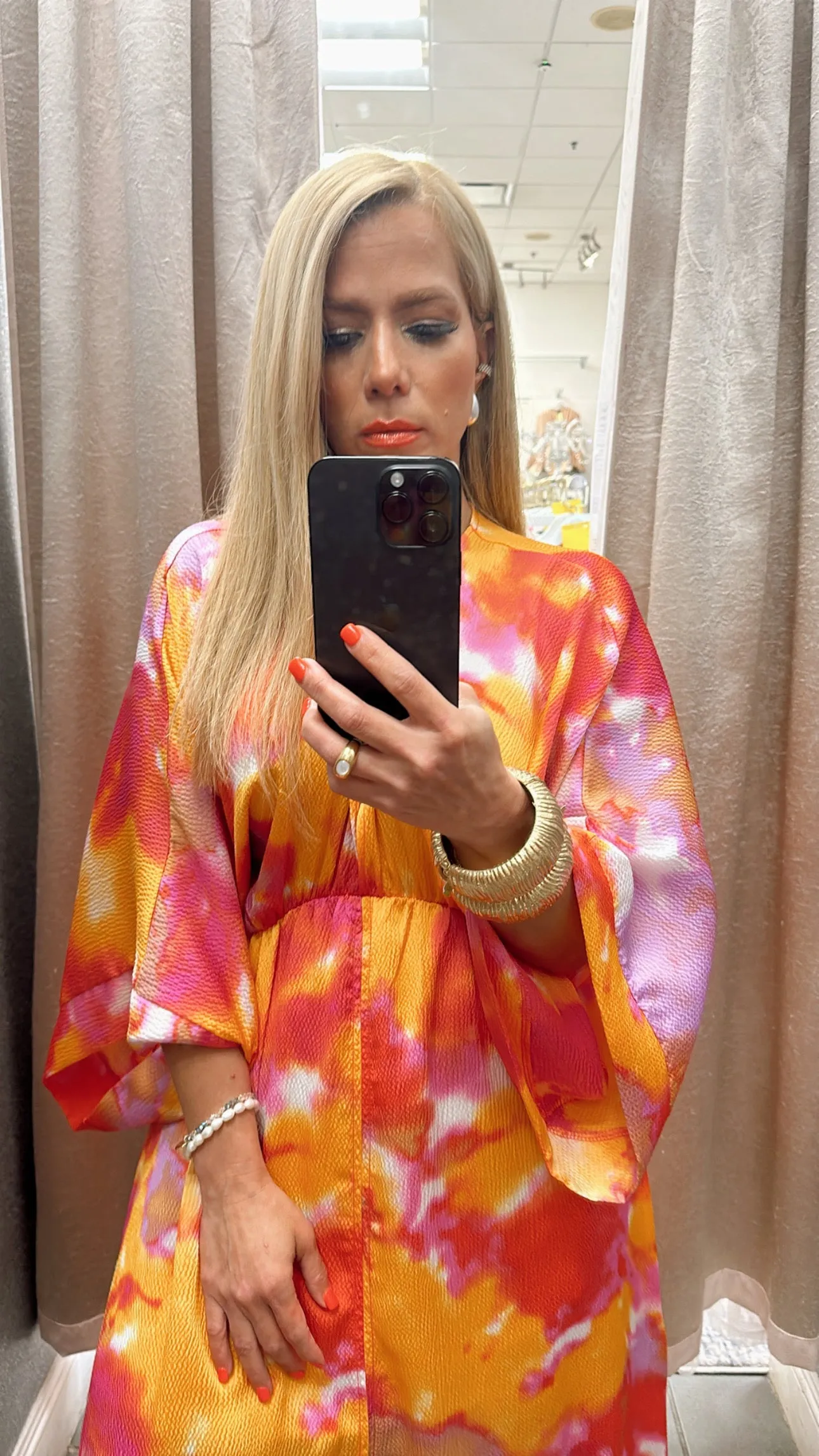 Tie dye pink maxi
