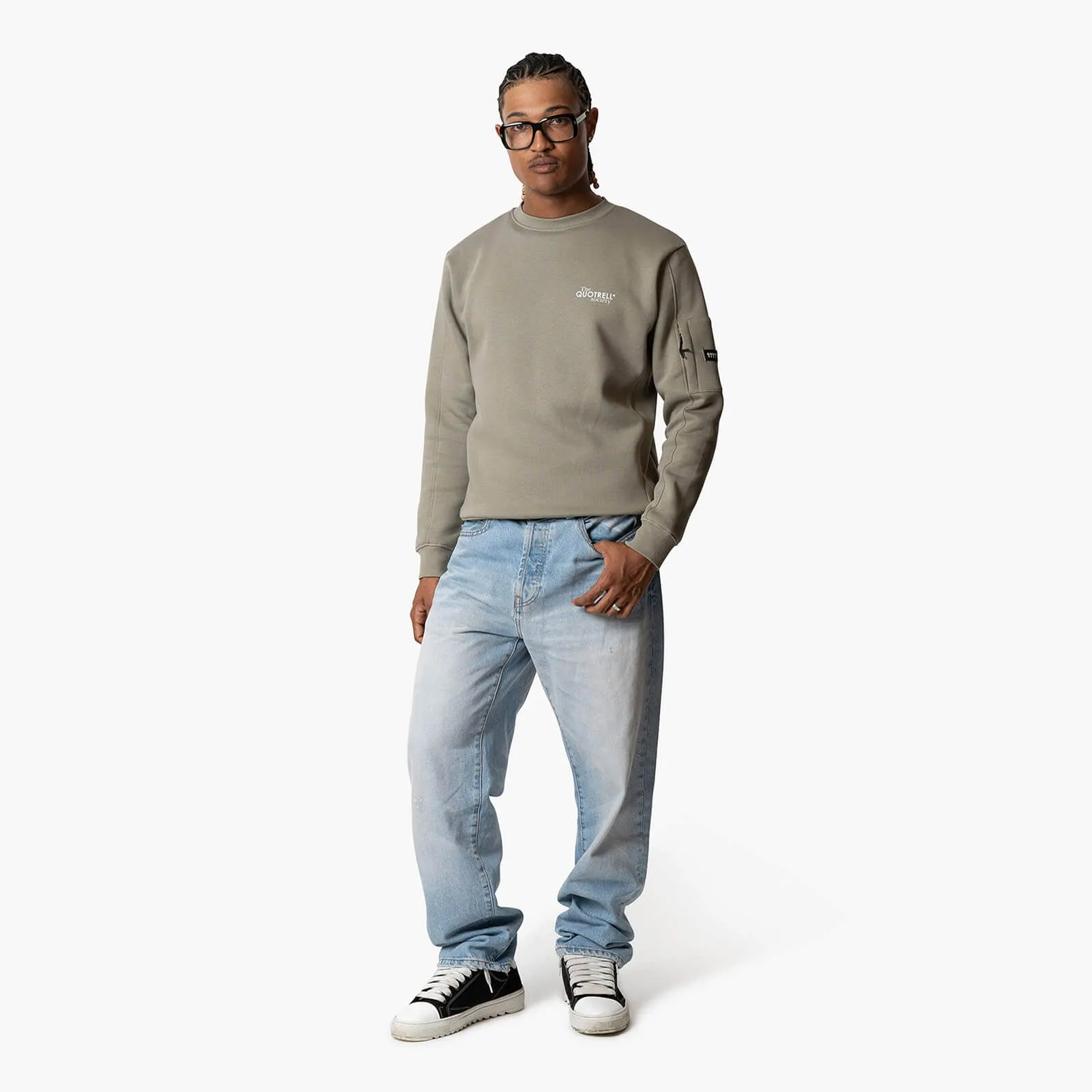 TOULOUSE CREWNECK | FADED OLIVE/WHITE