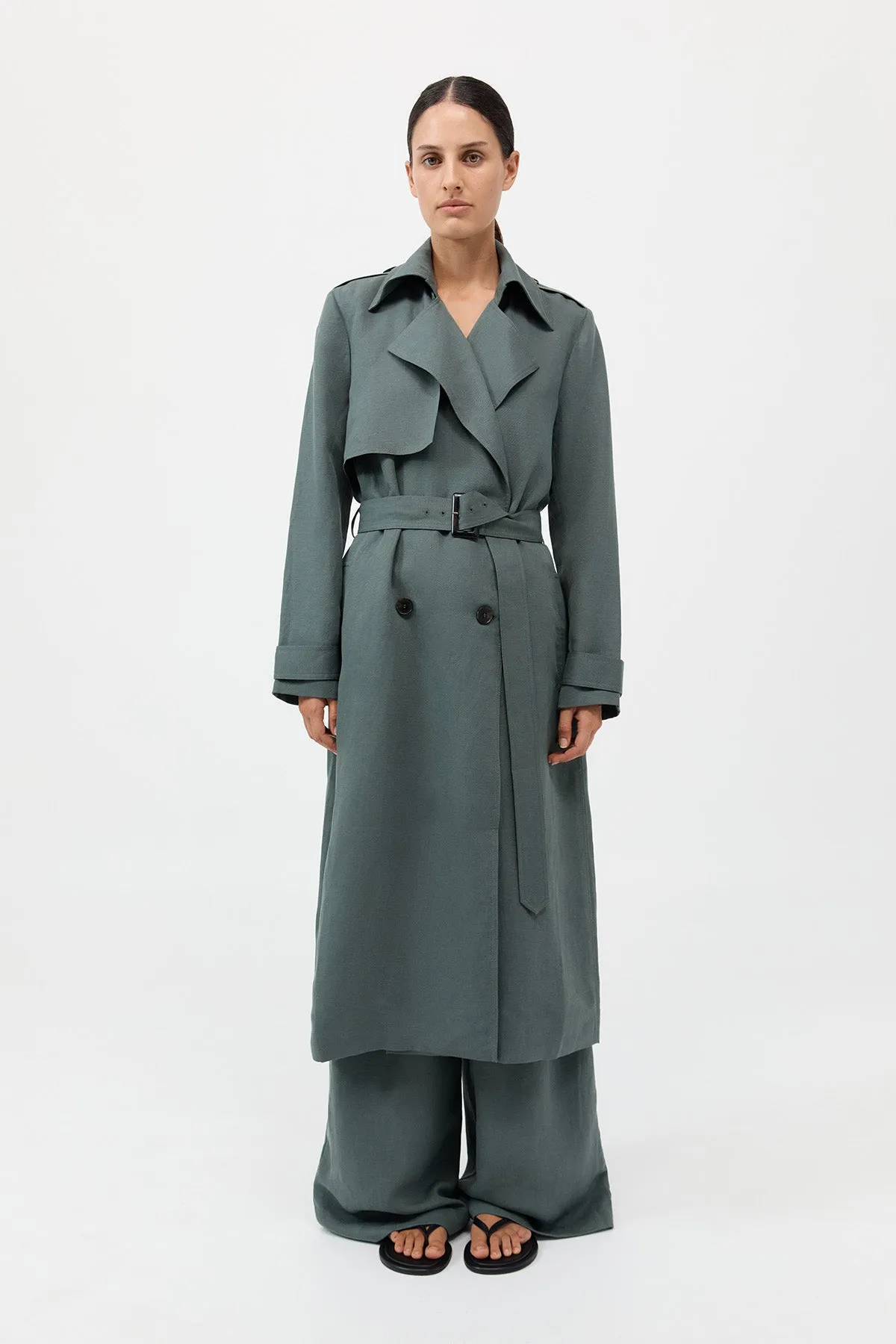 Trench ajusté souple - Vert Balsam