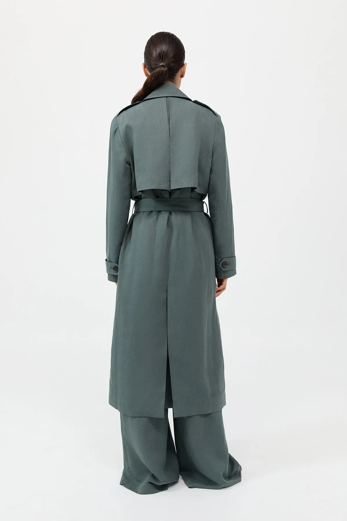 Trench ajusté souple - Vert Balsam