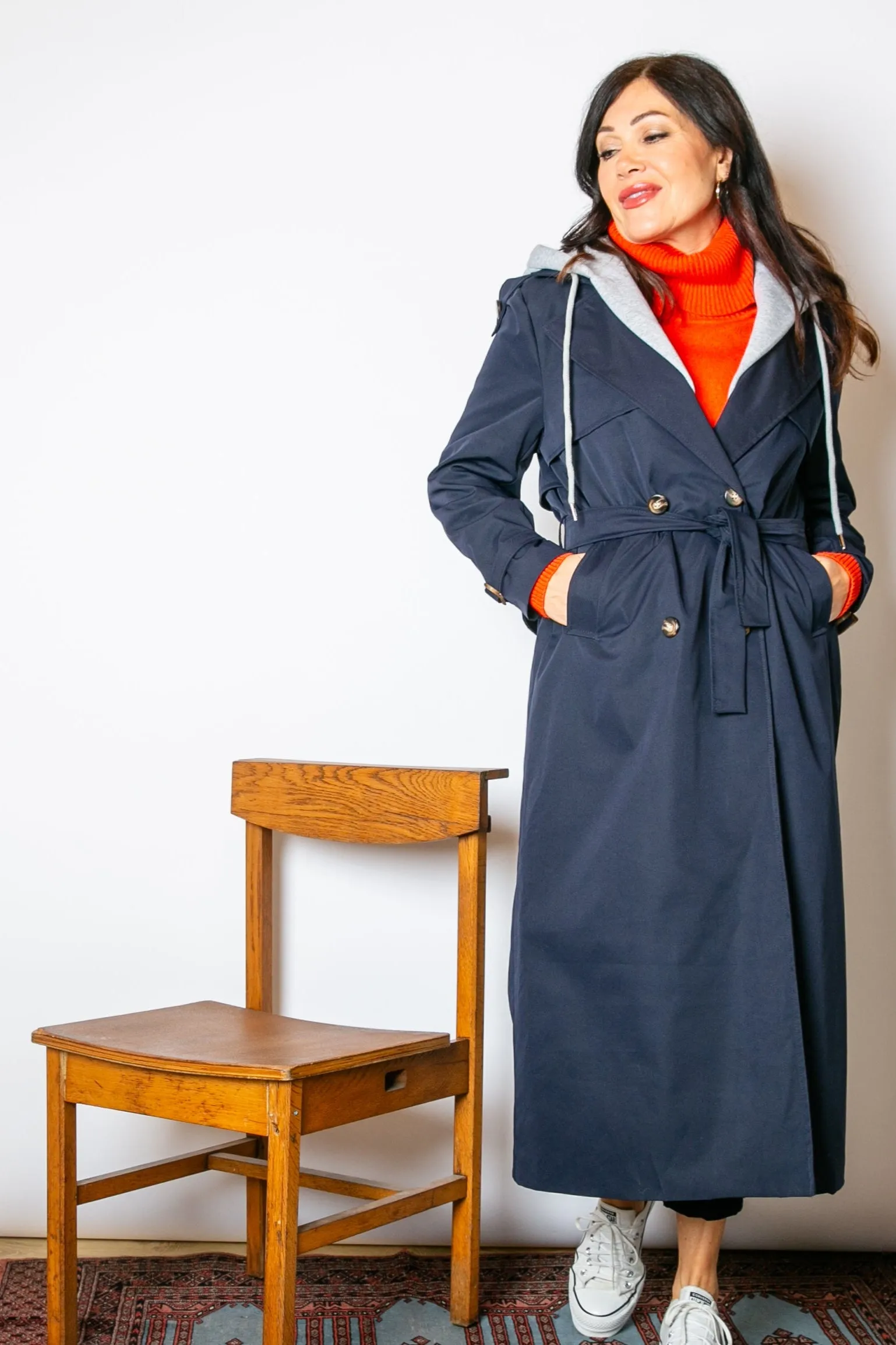 Trench Coat with Hood