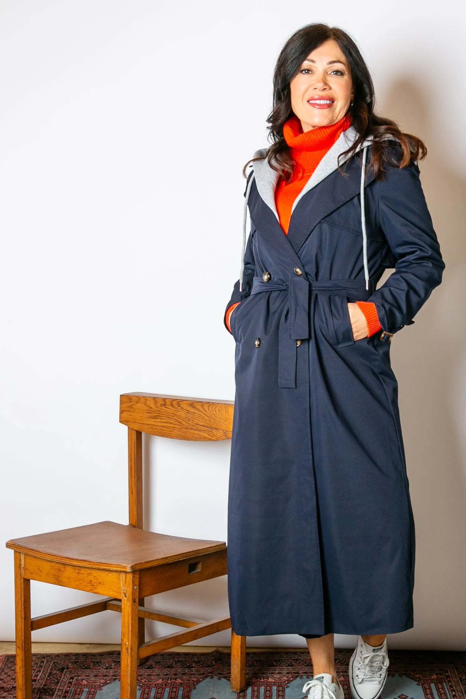 Trench Coat with Hood