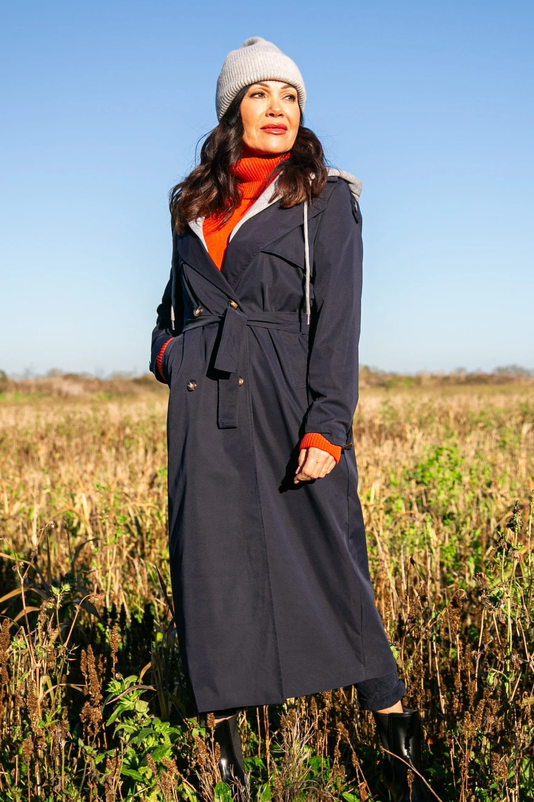 Trench Coat with Hood