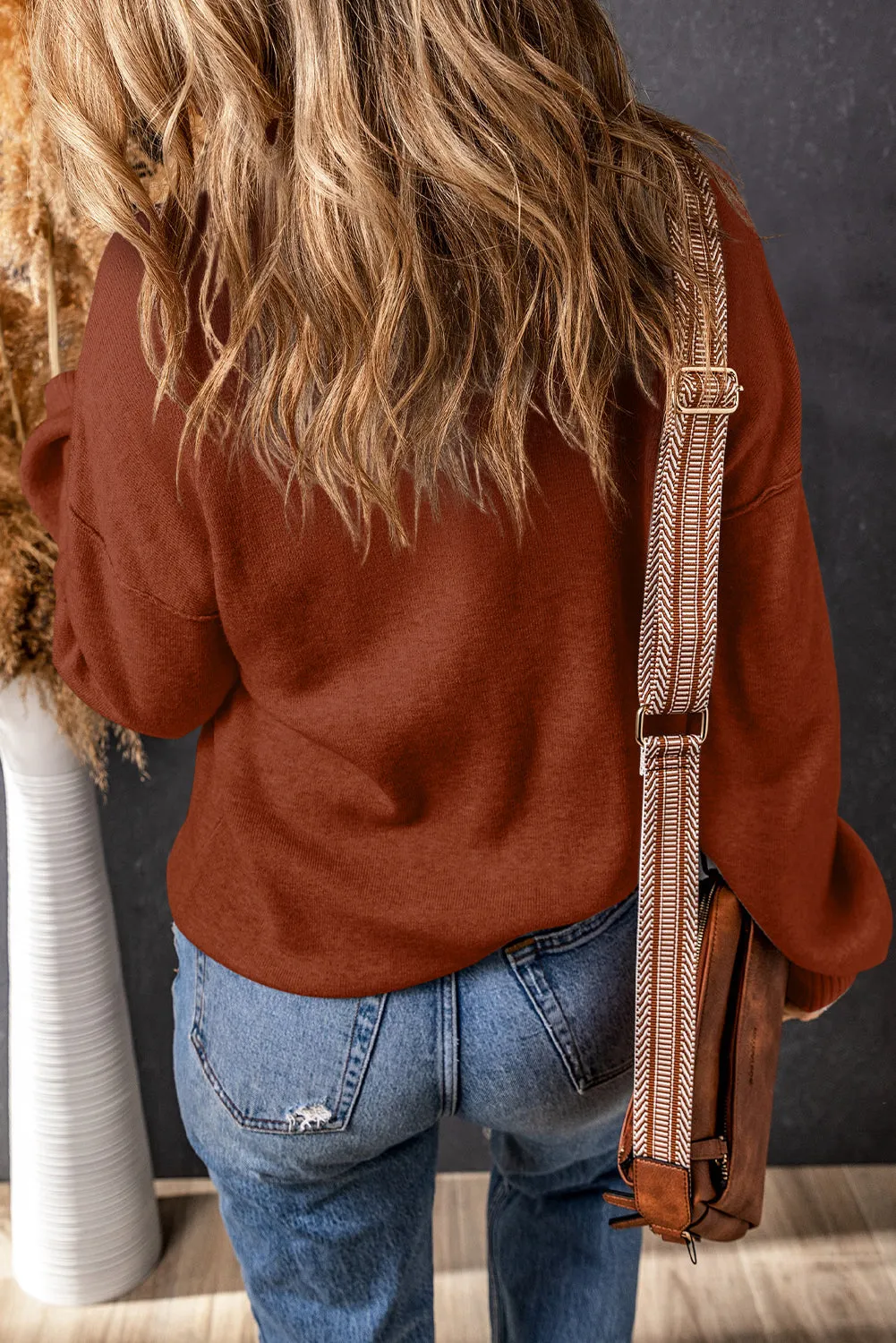 Turtleneck Bubble Sleeve Knit Sweater