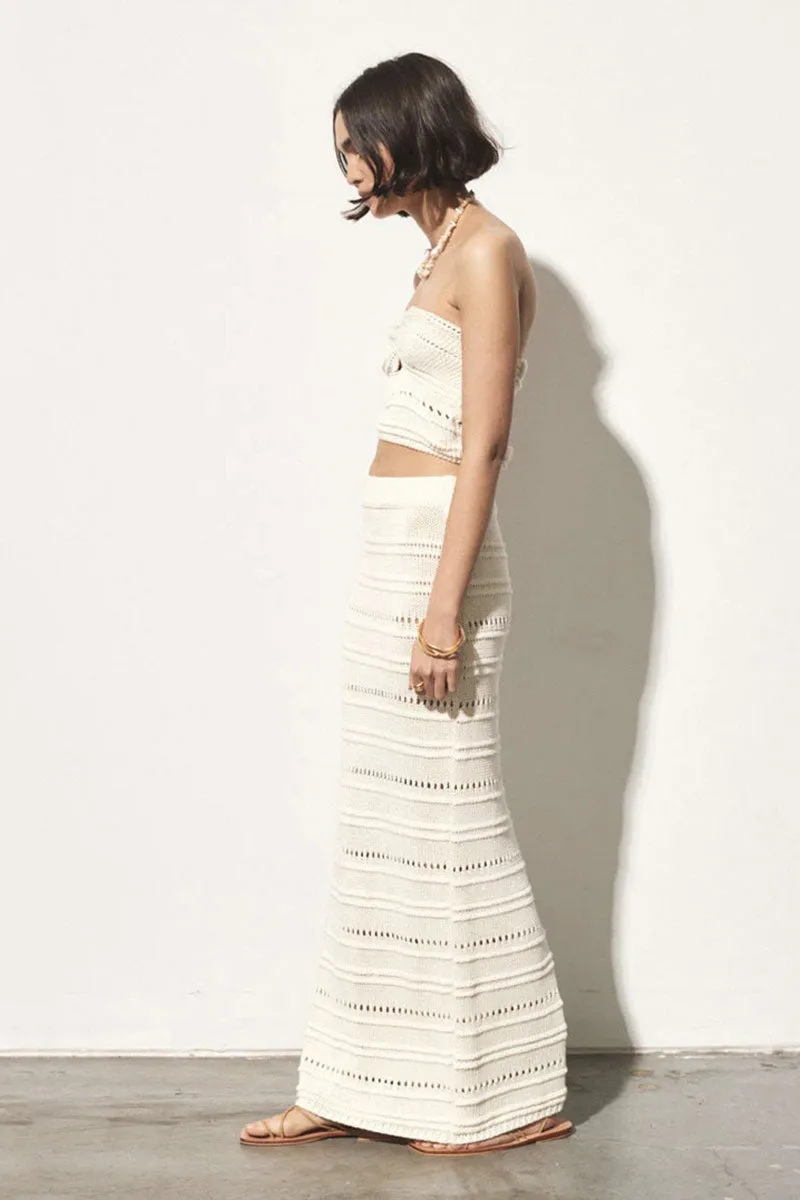 UNY4036 Knitted Bandeau Top & Skirt Set