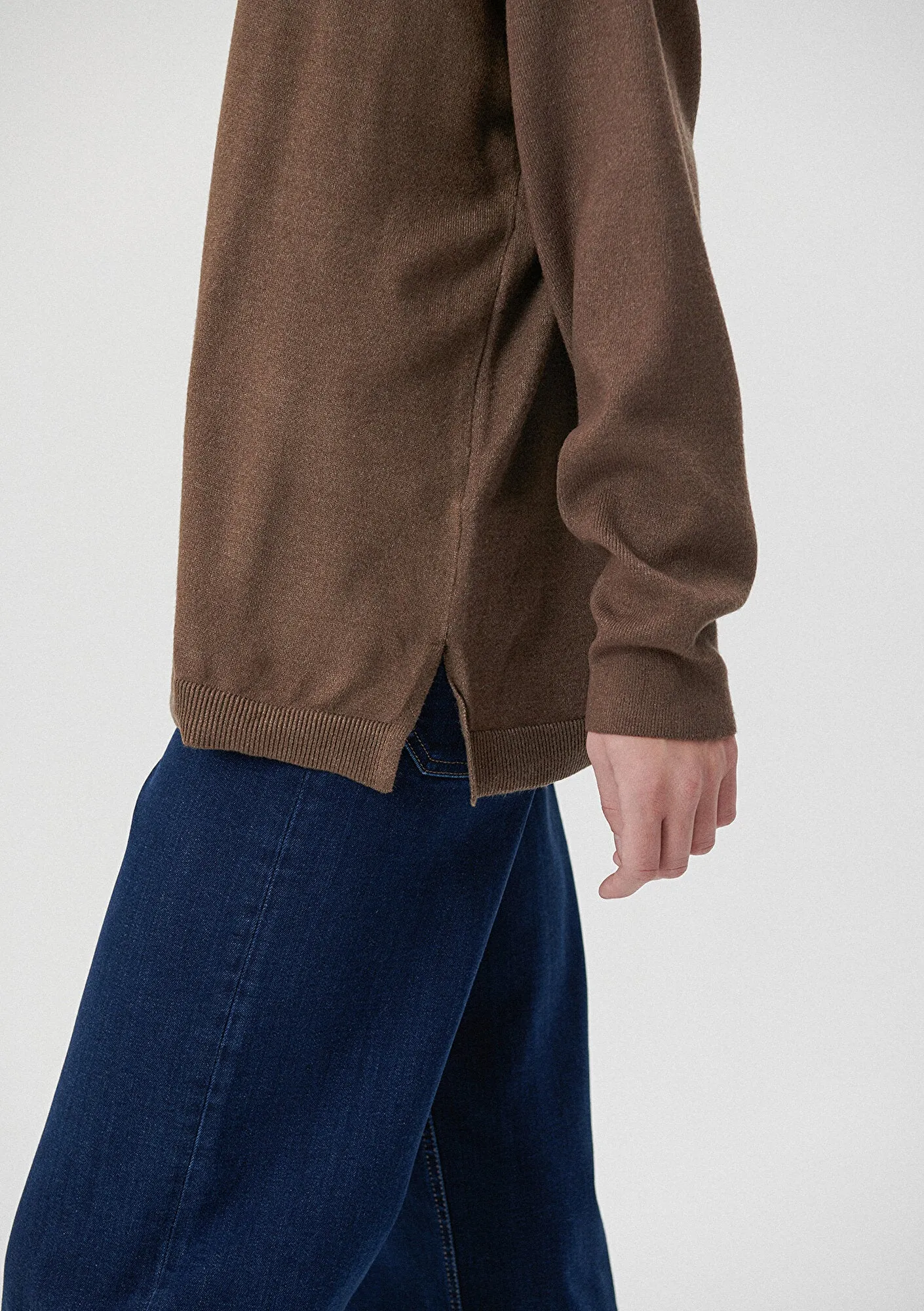 V Neck Brown Sweater