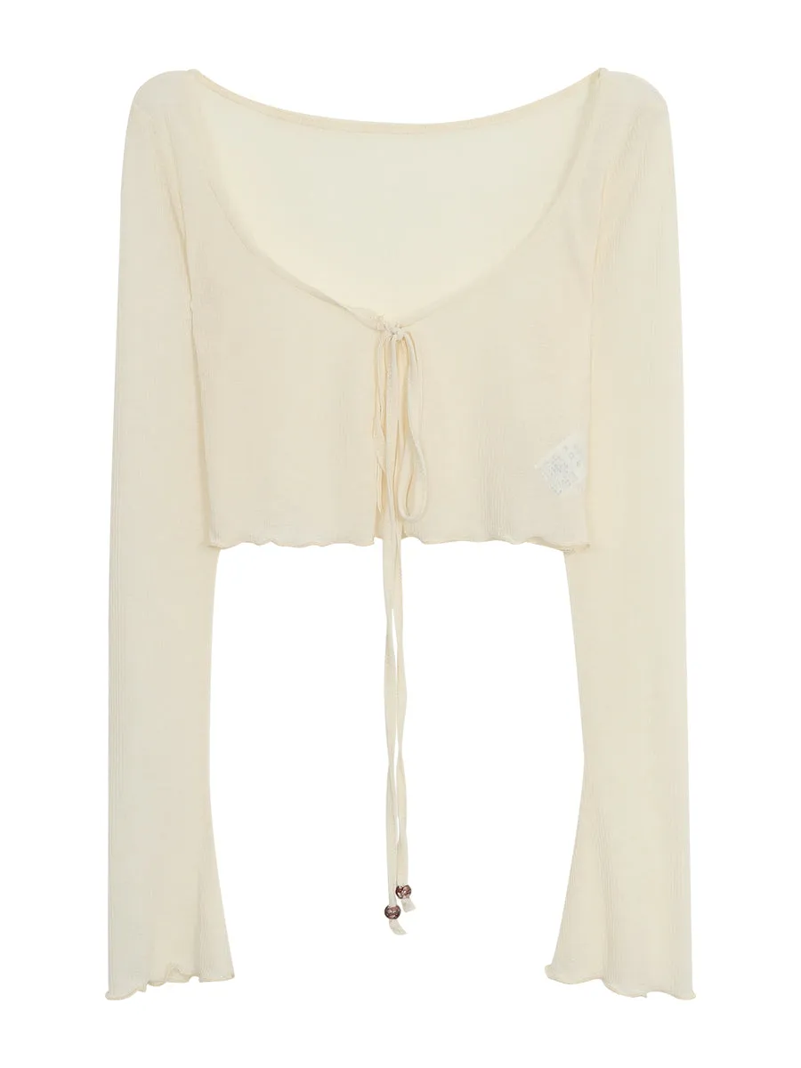 V-neck cardigan tops