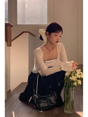 V-neck cardigan tops