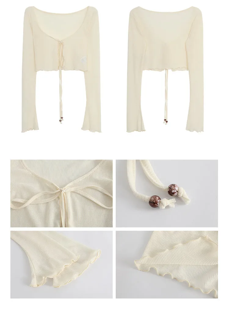 V-neck cardigan tops