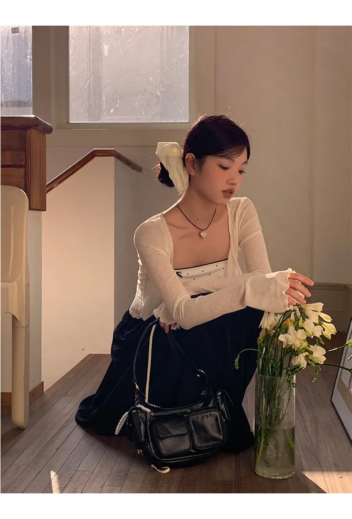 V-neck cardigan tops