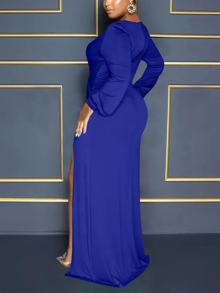 V Neck Elegant Side Split Dresses