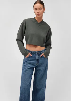 V Neck Green Sweater