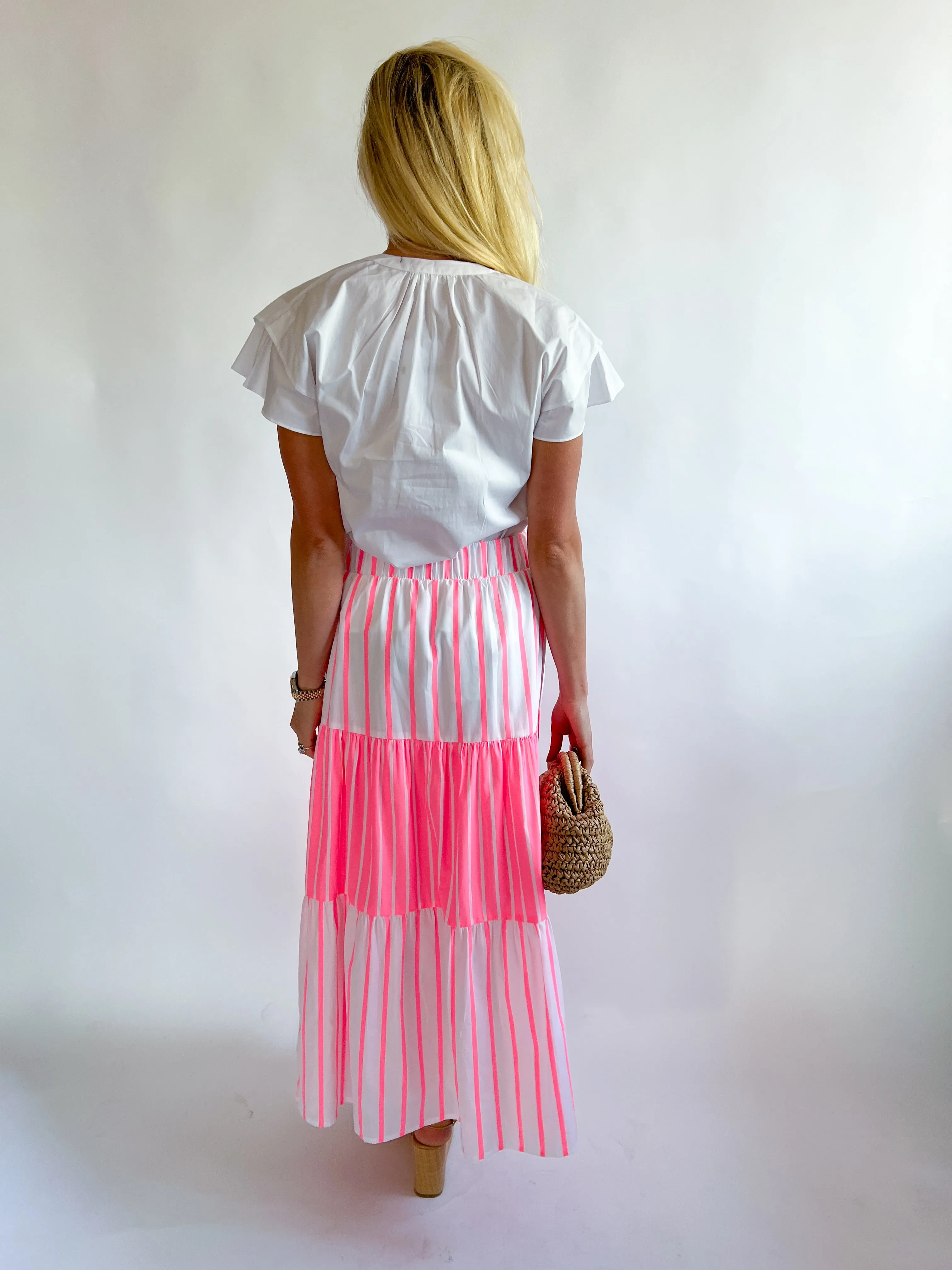 Vastrid Tiered Midi Skirt