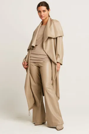 Vegan Leather Cascade Coat