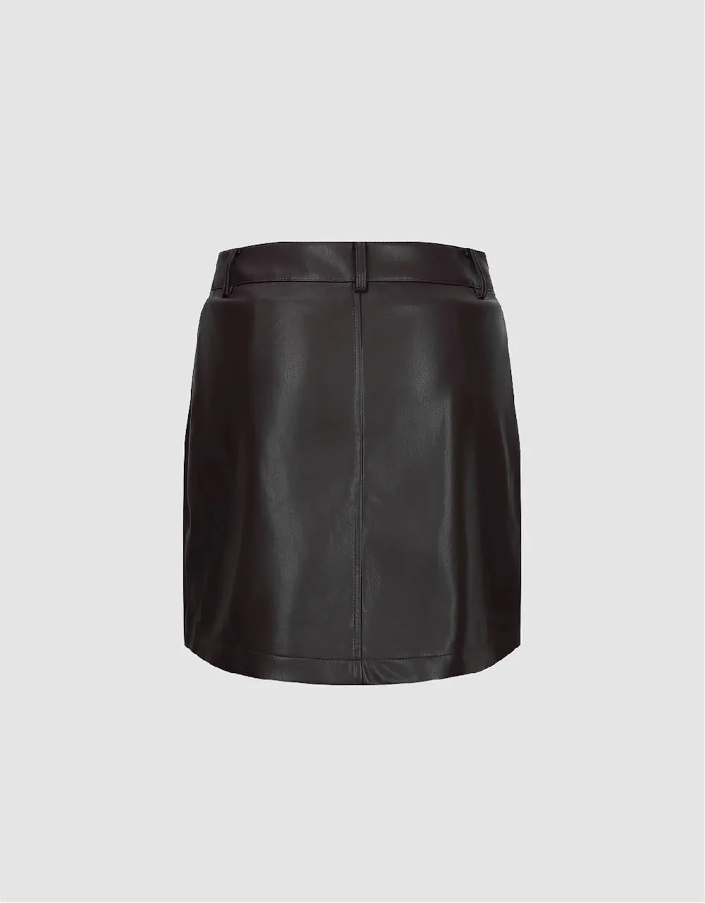 Vegan Leather Mini A-Line Skirt