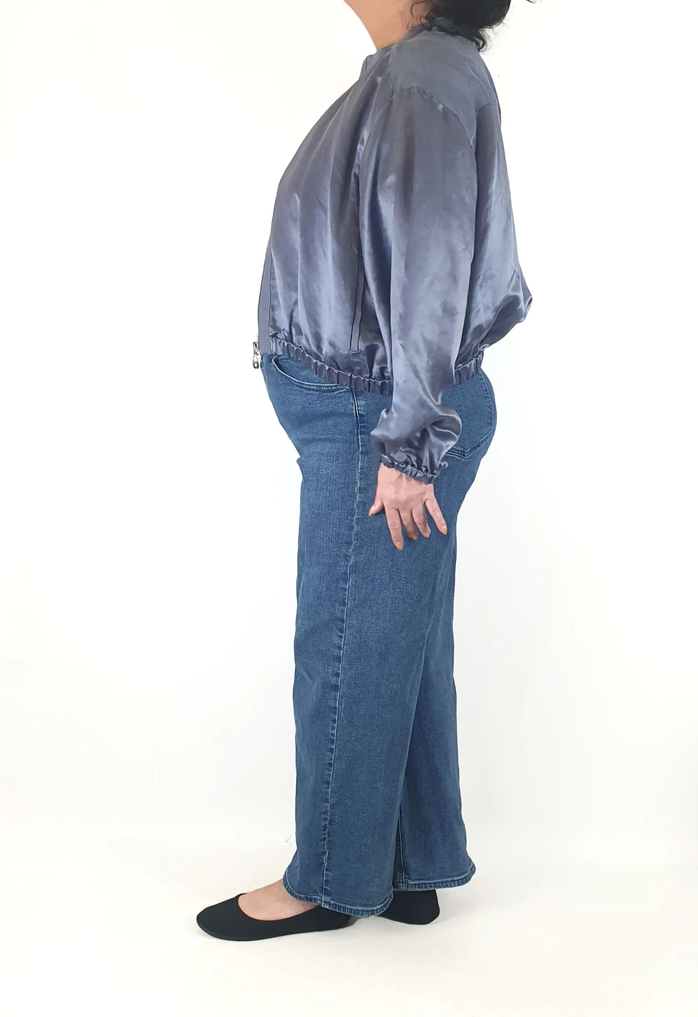 Veronica Main blue bomber jacket size 16