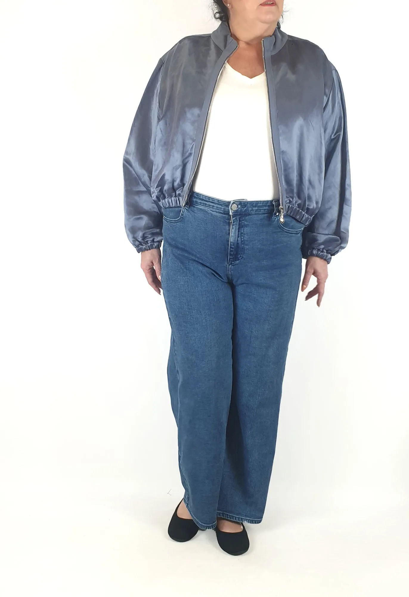 Veronica Main blue bomber jacket size 16