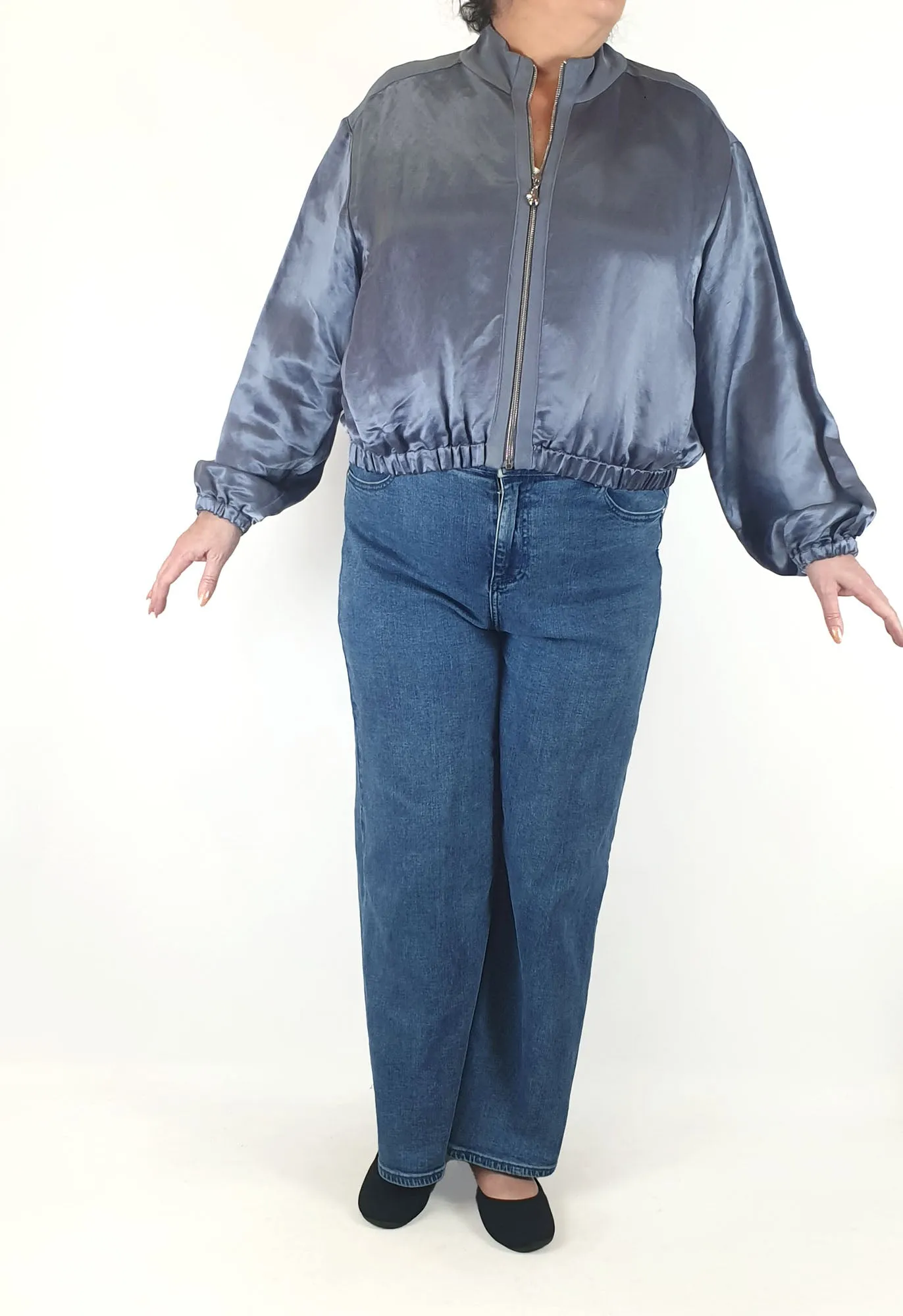 Veronica Main blue bomber jacket size 16