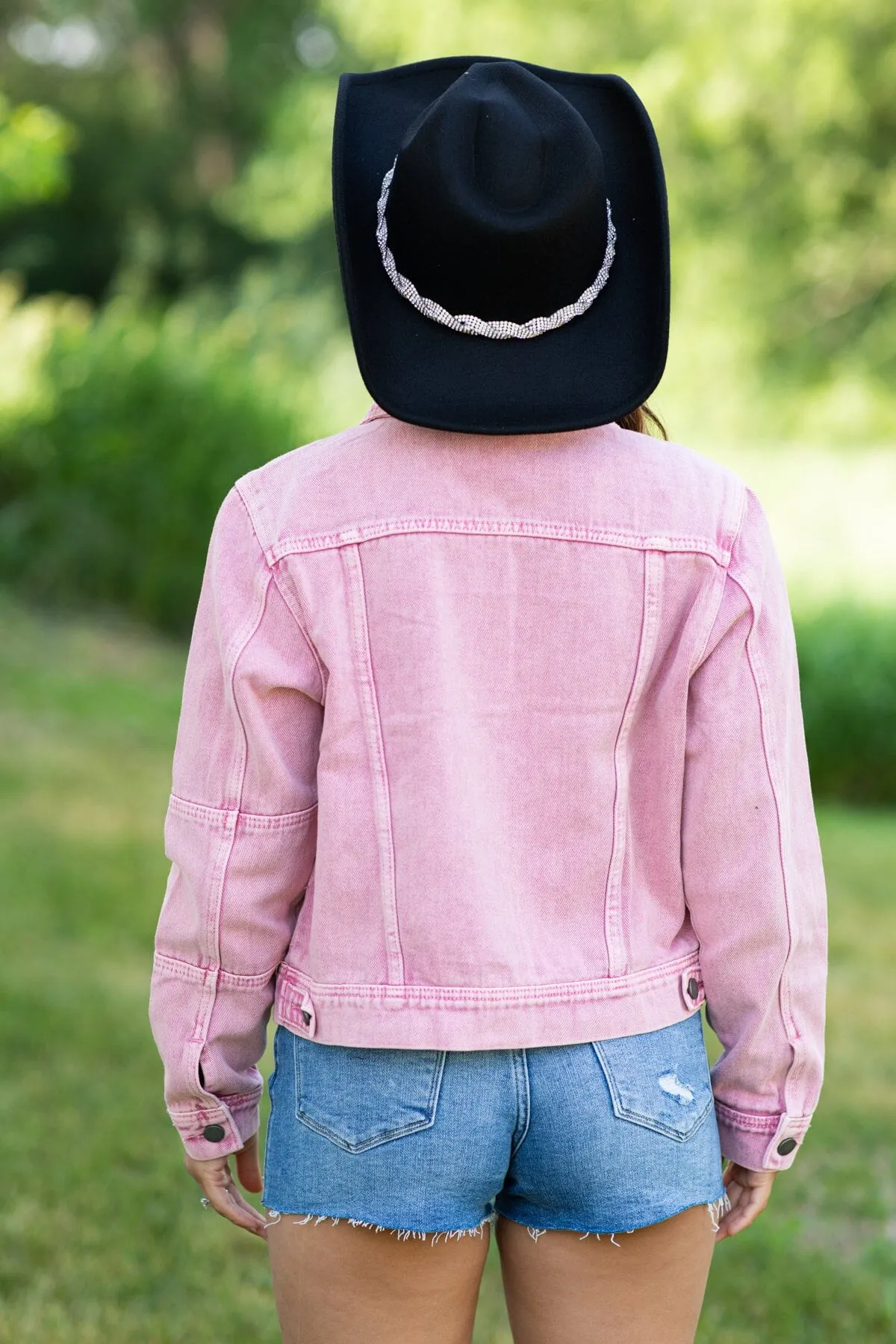 Veveret Blush Washed Denim Jacket