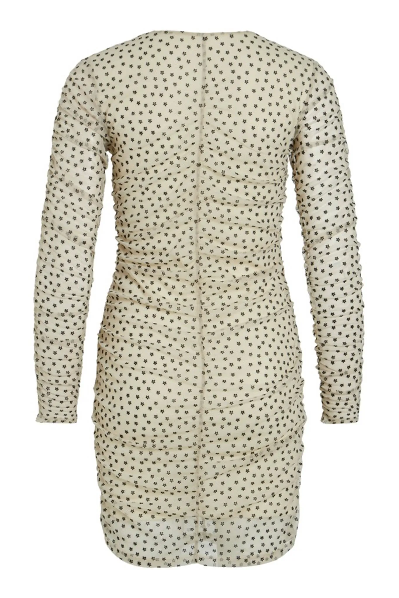 VIAsti Kjole - Beige Med Sorte Blomster