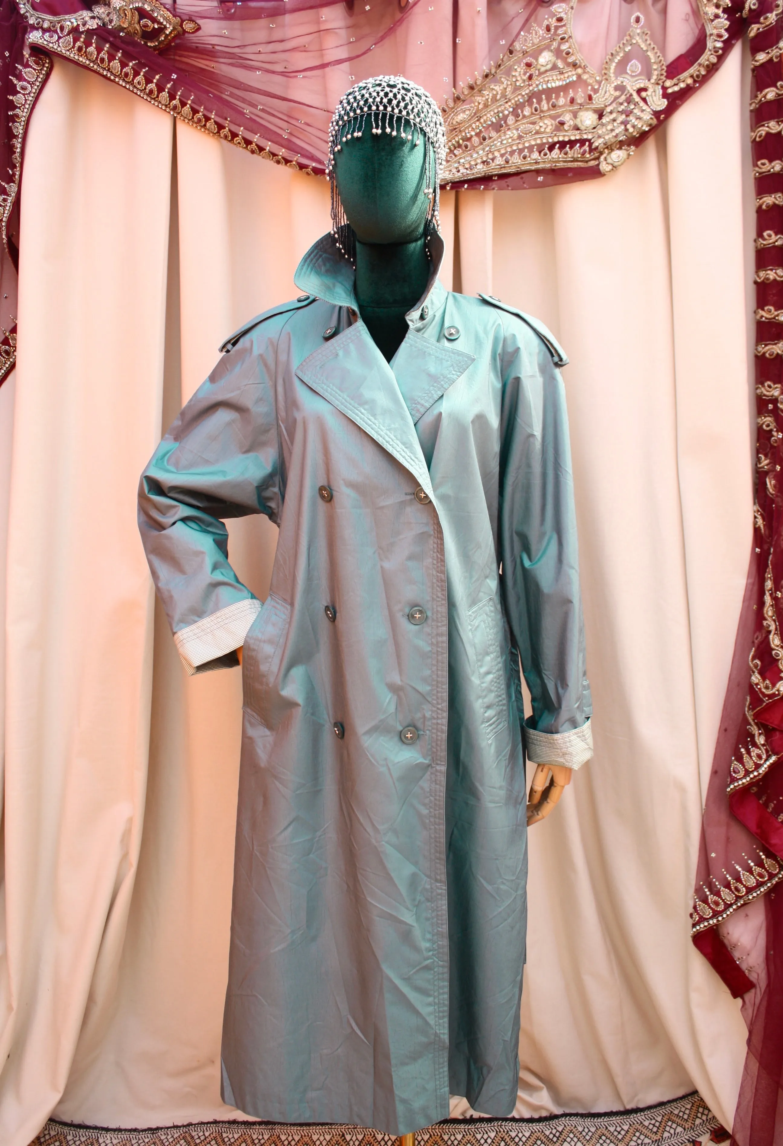 Vintage 80s Blue Raincoat