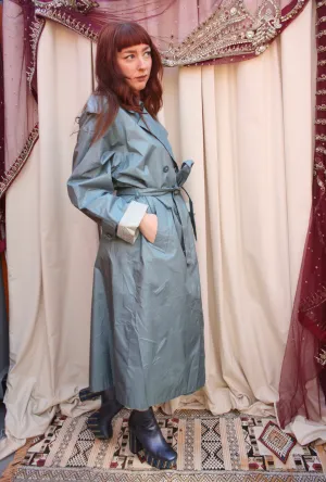 Vintage 80s Blue Raincoat