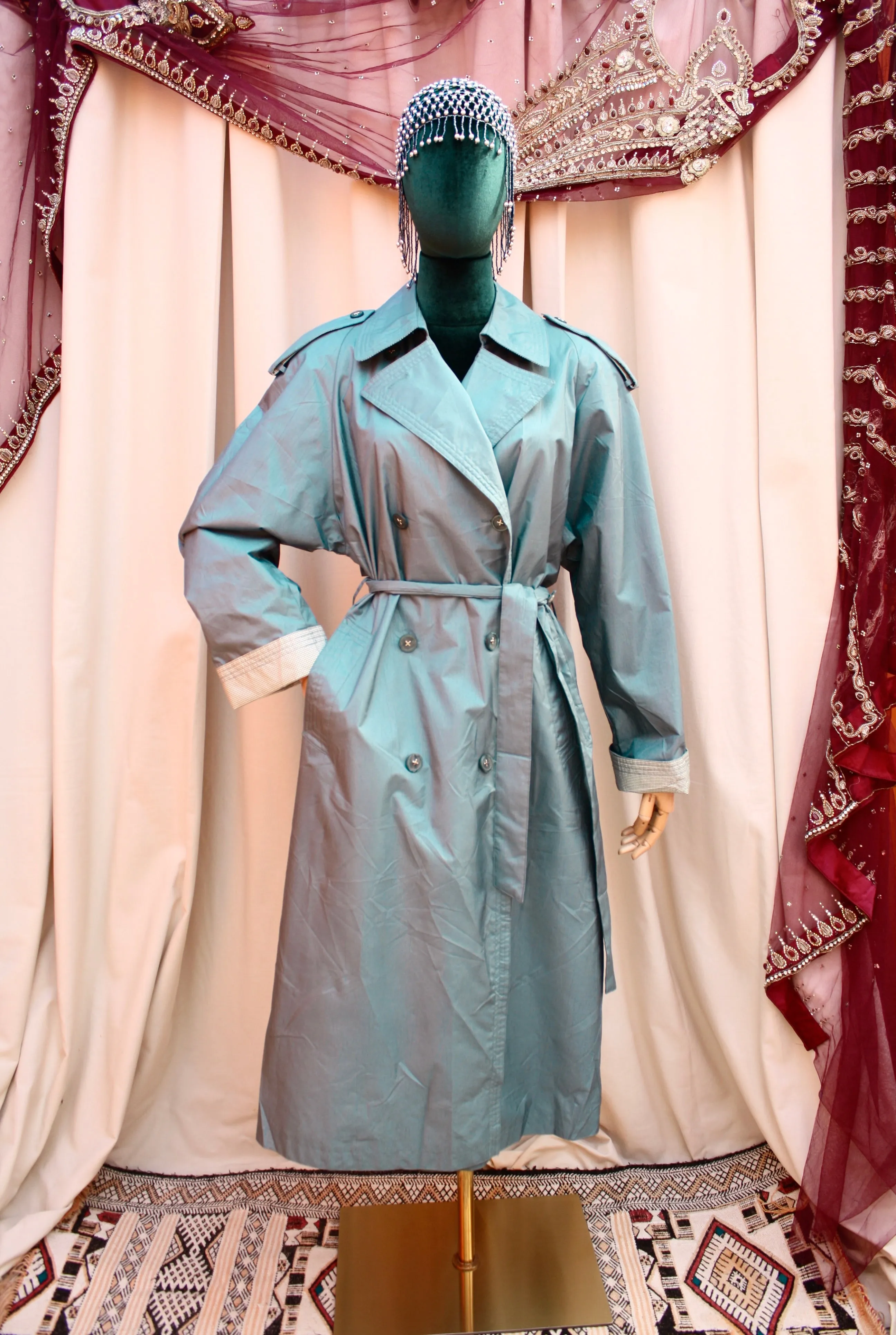Vintage 80s Blue Raincoat
