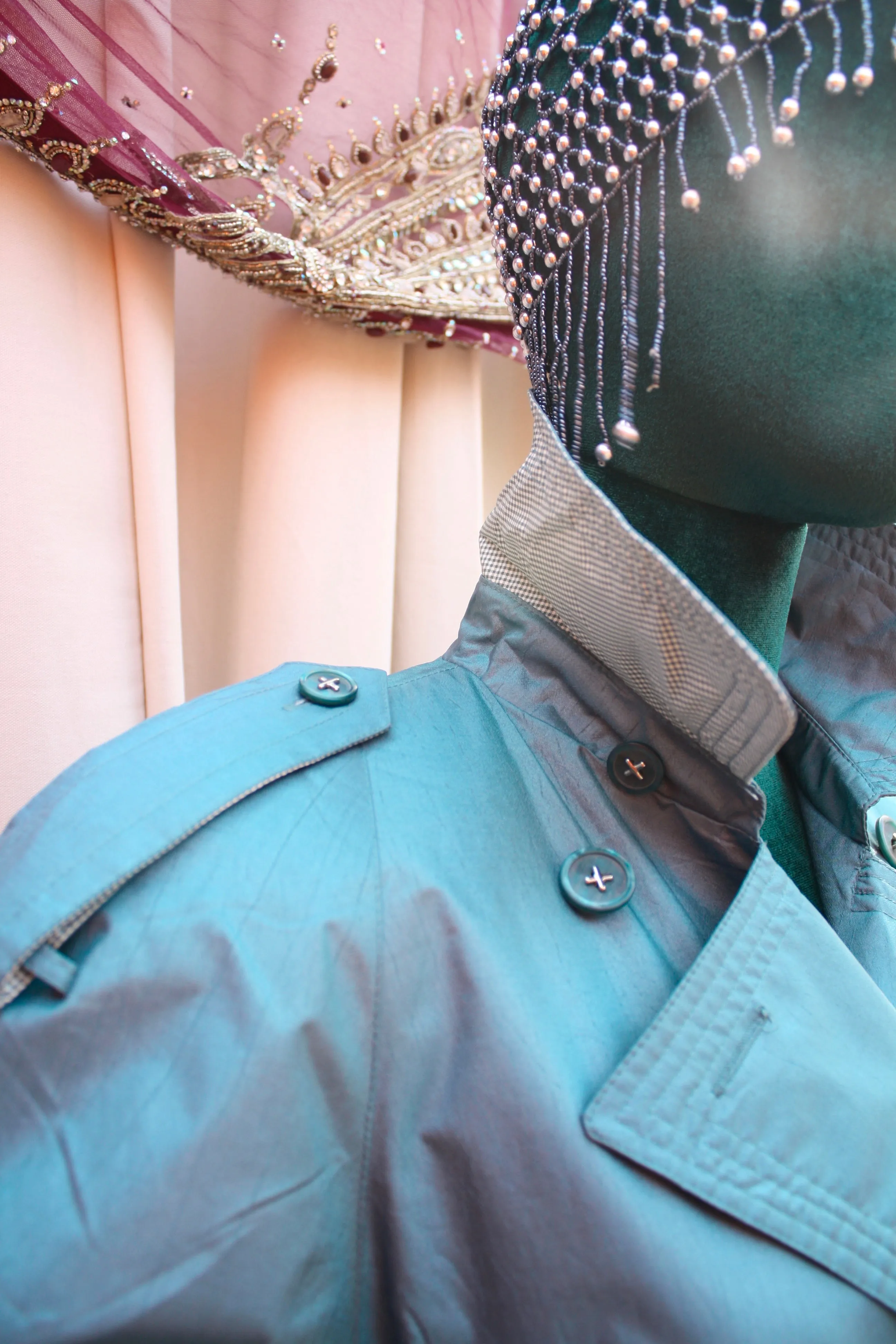 Vintage 80s Blue Raincoat