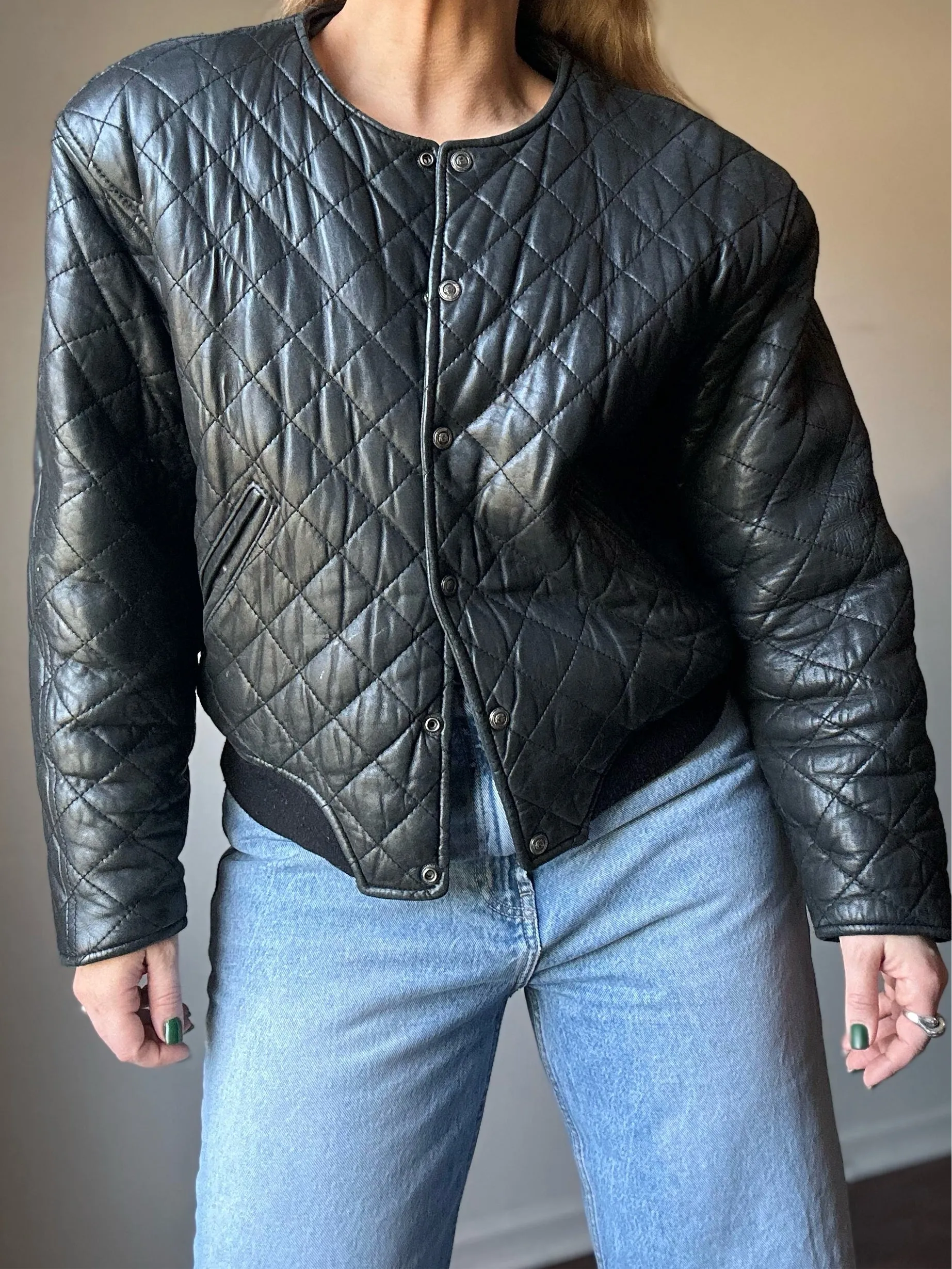 Vintage Leather Express Padded Bomber