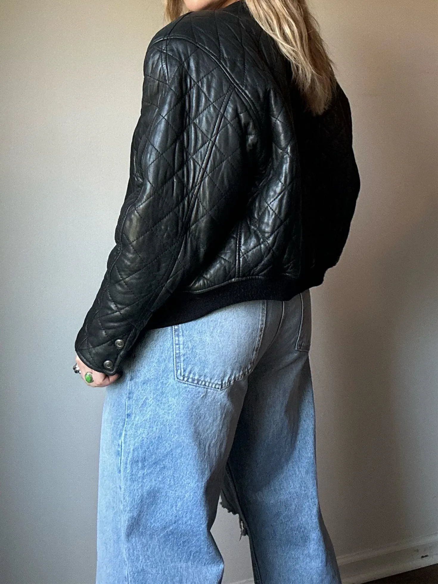 Vintage Leather Express Padded Bomber