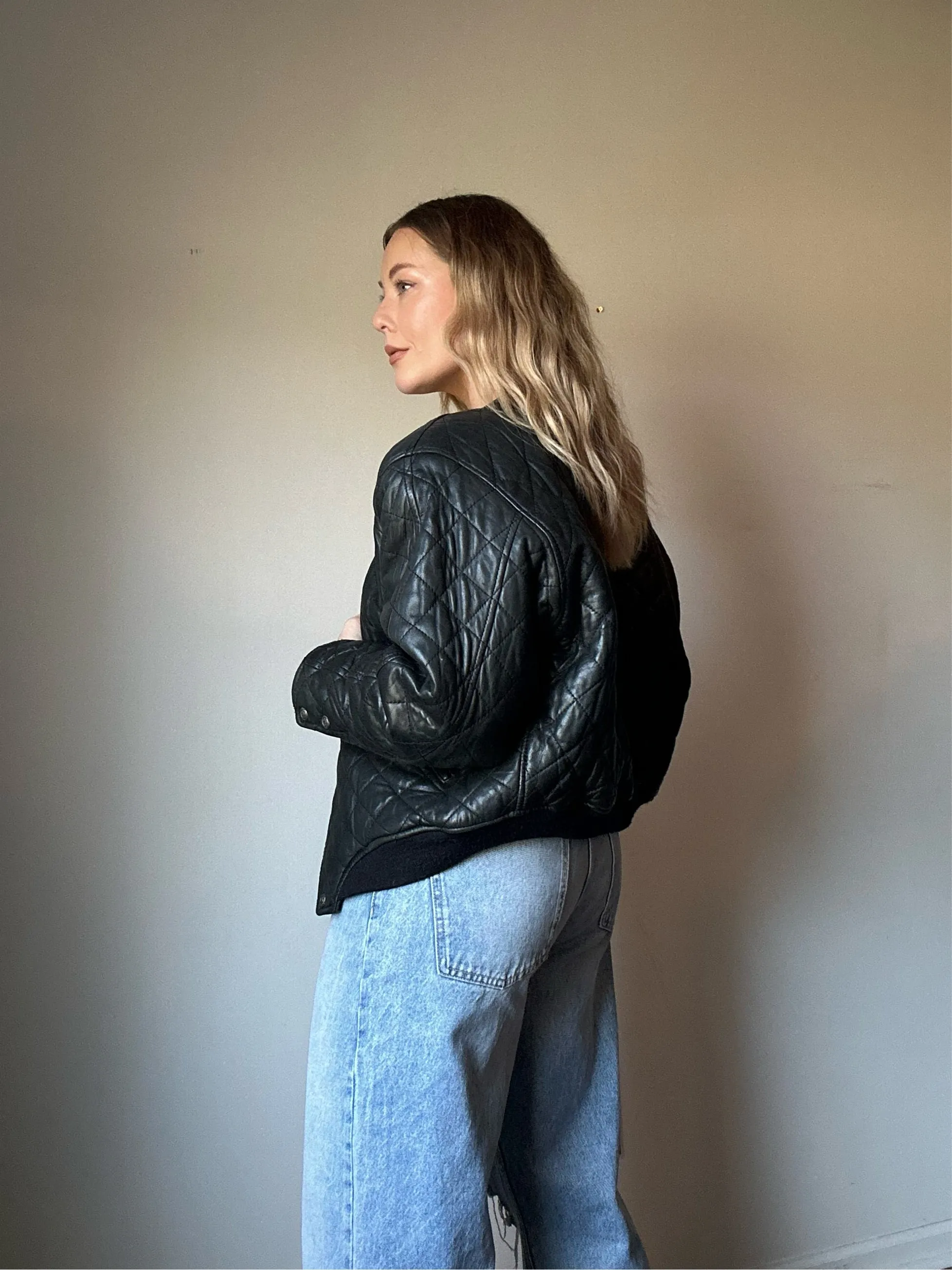 Vintage Leather Express Padded Bomber
