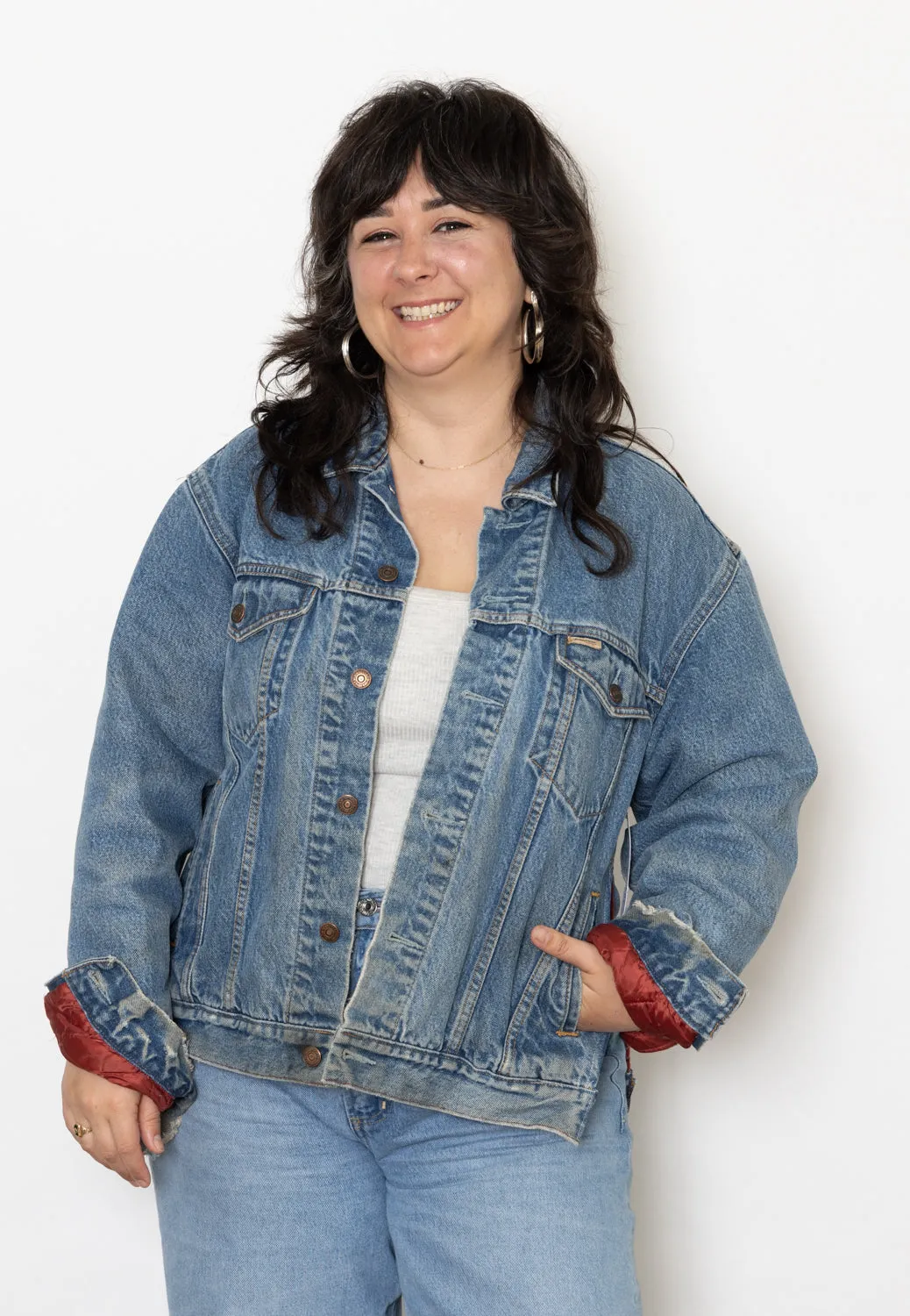 Vintage Levi's Flannel Denim Jacket w/Side Slits