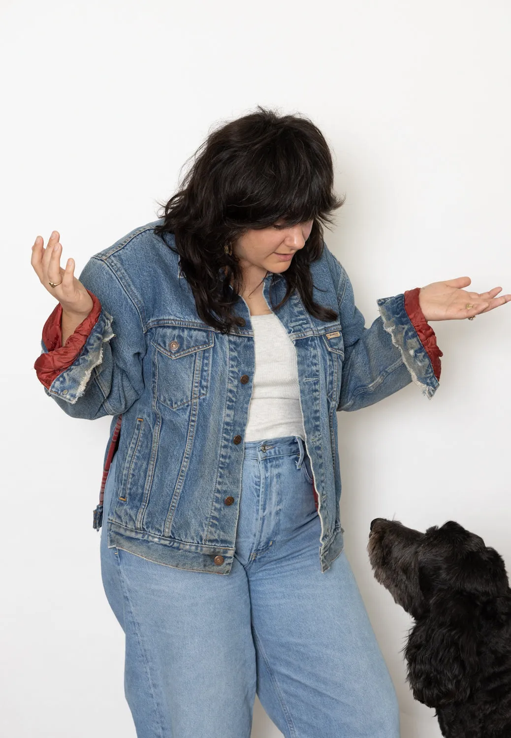 Vintage Levi's Flannel Denim Jacket w/Side Slits