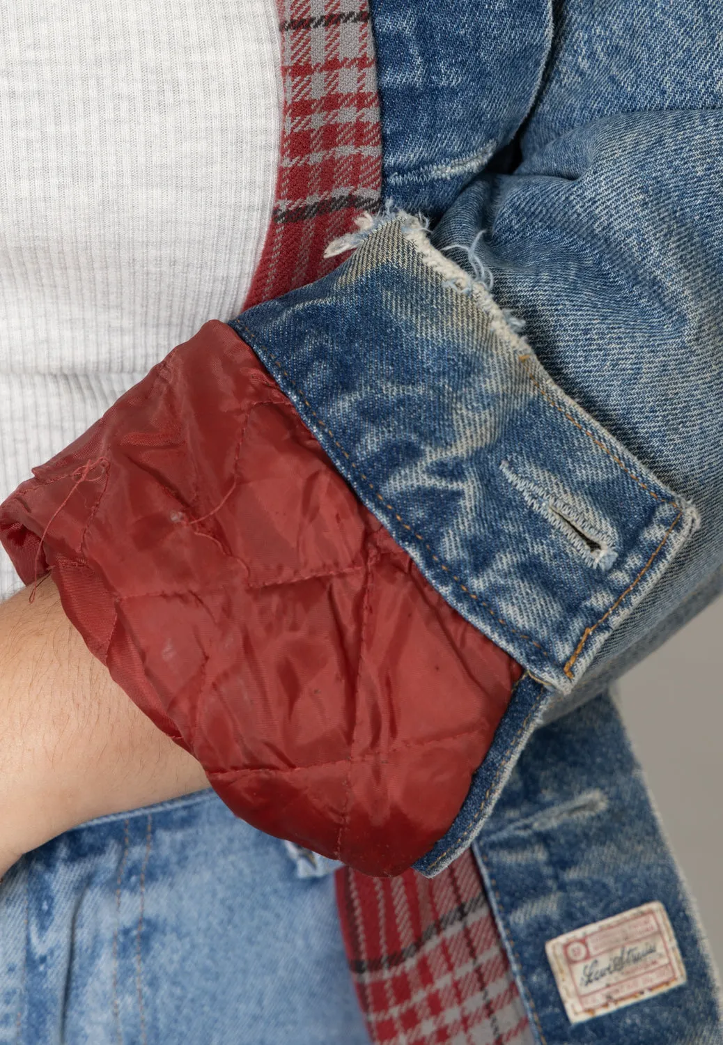 Vintage Levi's Flannel Denim Jacket w/Side Slits
