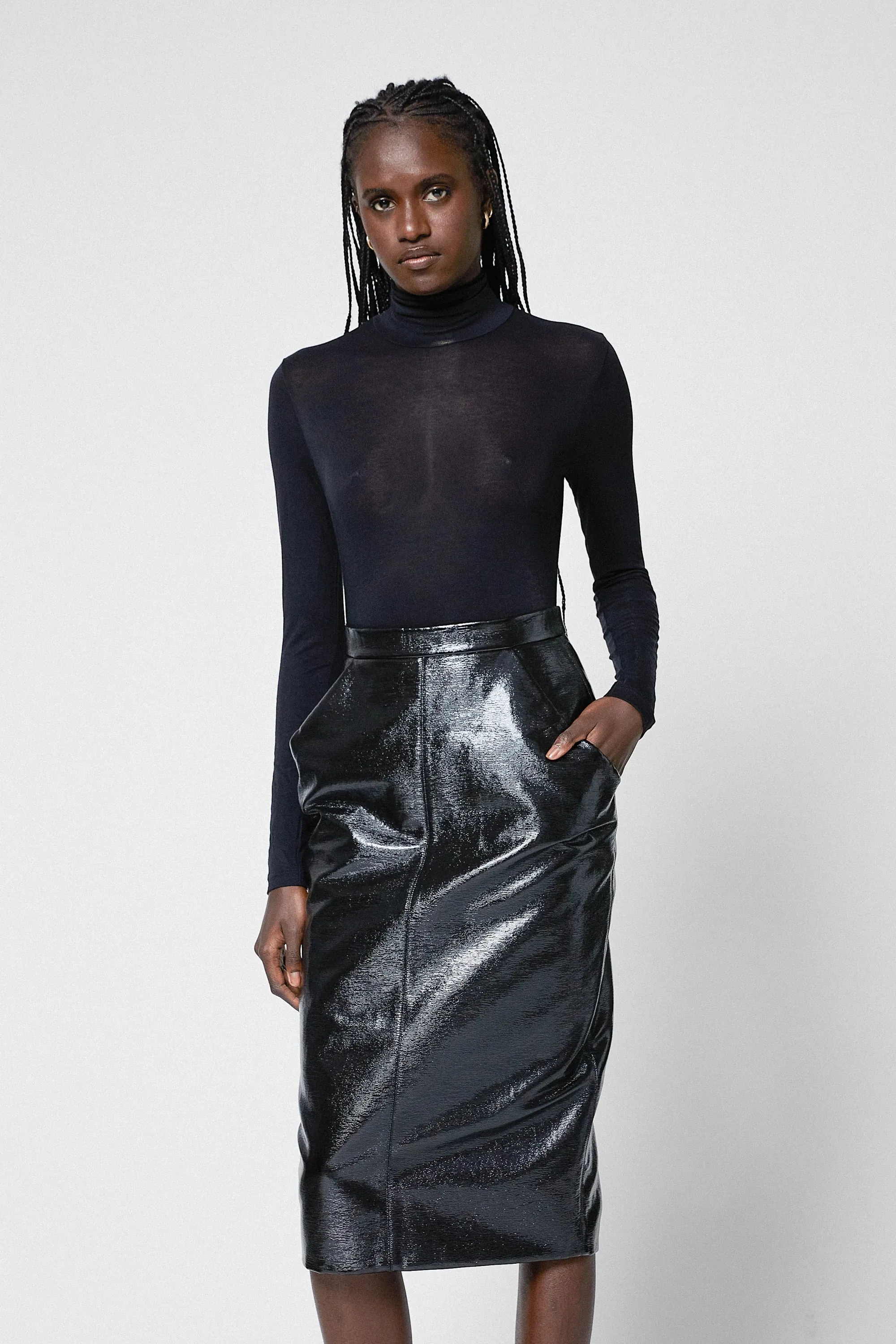 Vinyl Pencil Skirt