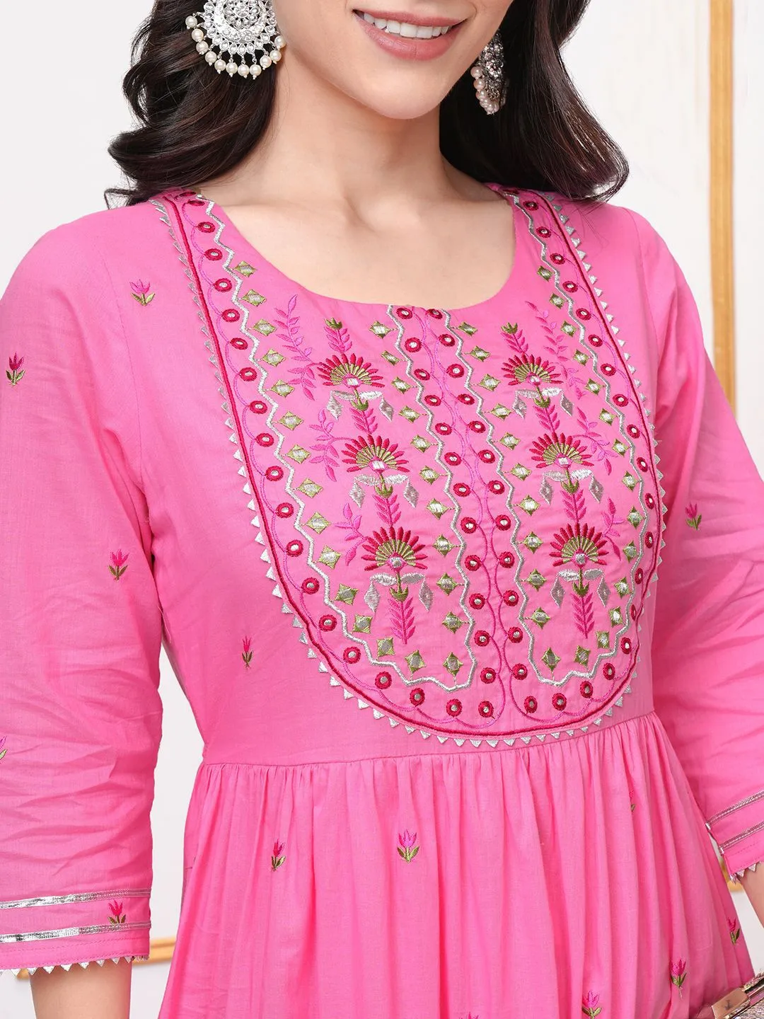 Vishudh Embroidered Tiered Maxi Ethnic Dresses