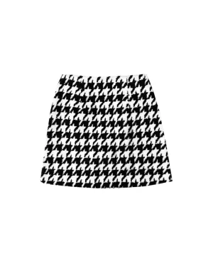 [Warehouse Sale] BENECIA 12 Fleece Houndstooth Skirt - Black