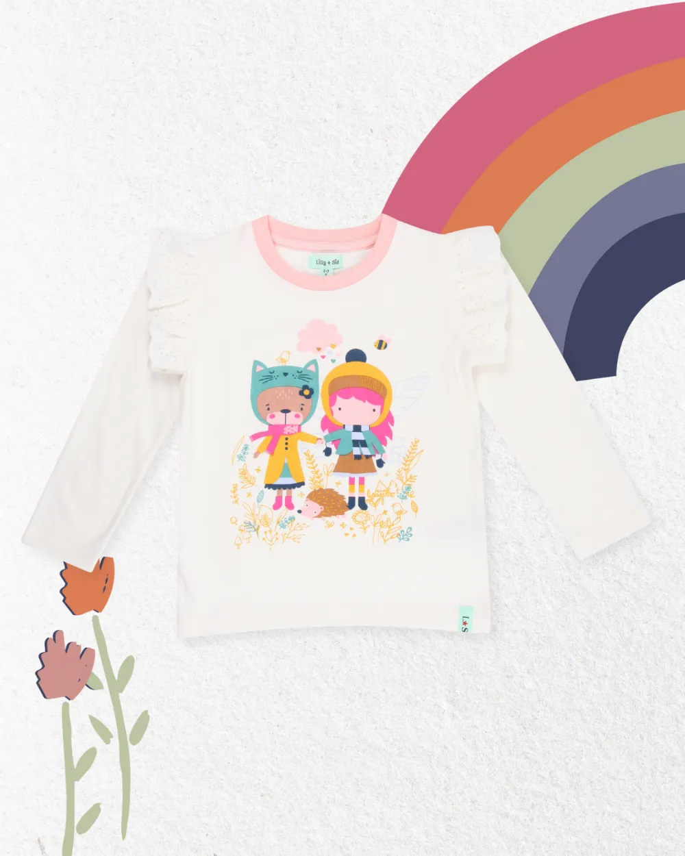 White Lilly And Friends Print Top