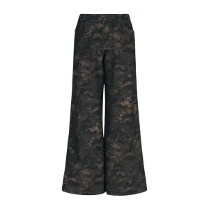 Wide Leg 2 Pocket Printed Jean Pant - Army