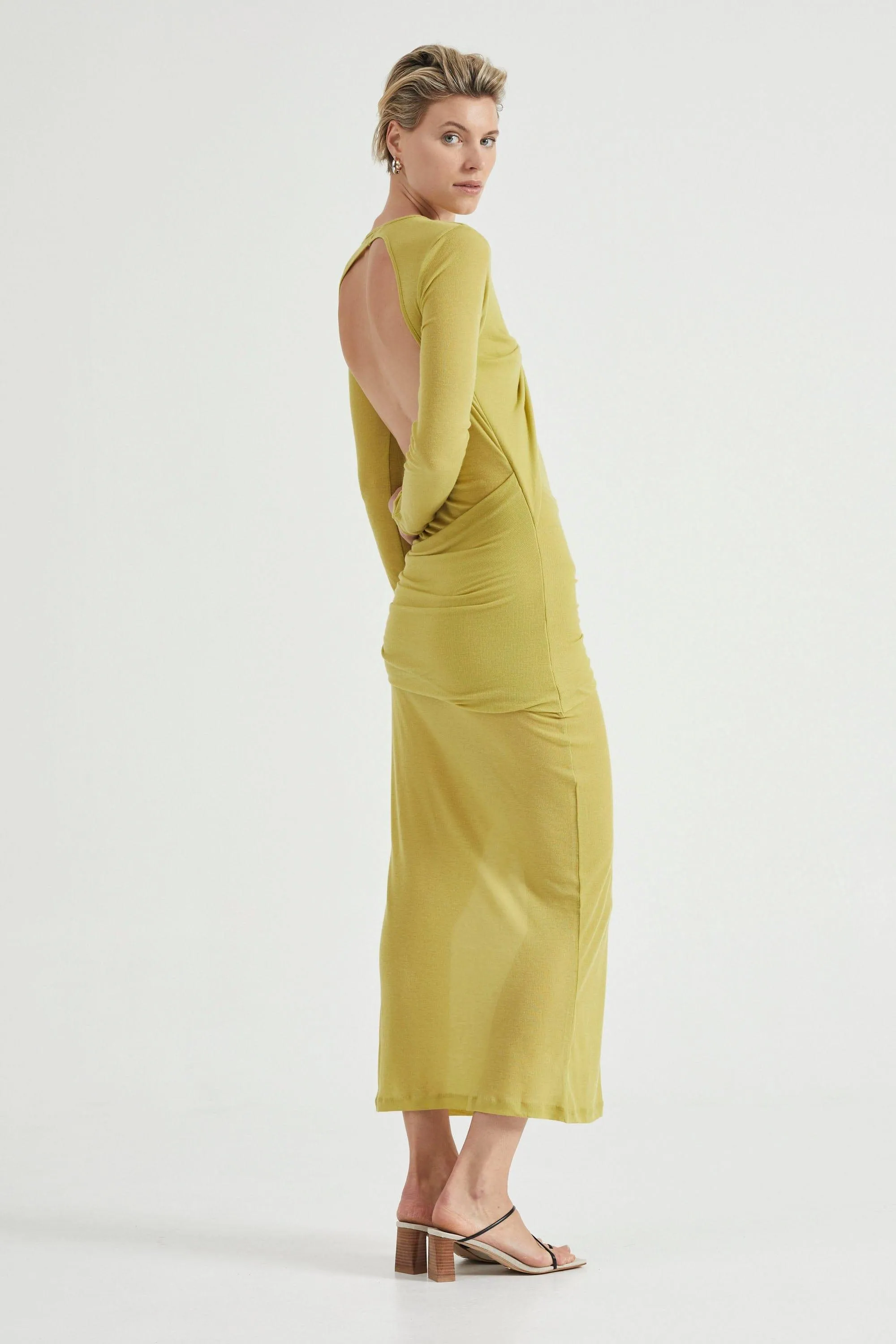 WIND THROUGH BACK OUT MAXI | LIME