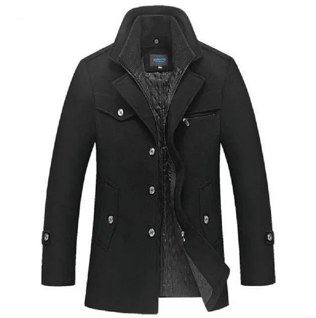 Winter Coat Men Long Wool Thick Windbreaker Woolen Overcoat Casaco Masculino Palto Jaket Men's Casual Trench Peacoat 4XL Jackets