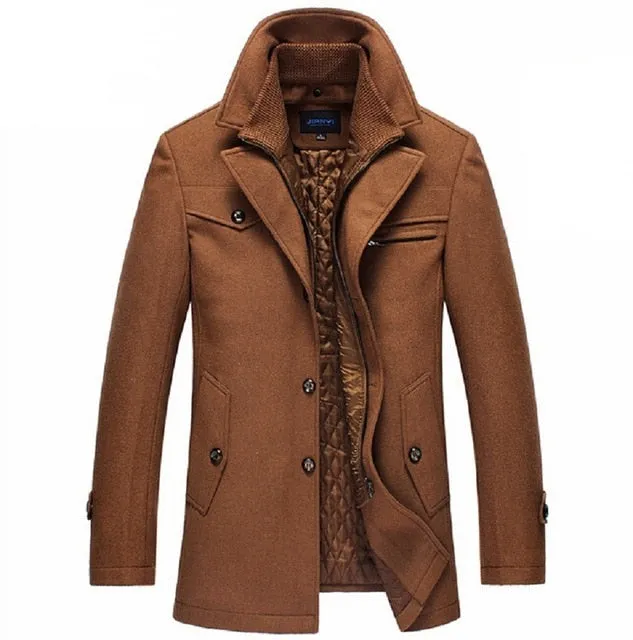 Winter Coat Men Long Wool Thick Windbreaker Woolen Overcoat Casaco Masculino Palto Jaket Men's Casual Trench Peacoat 4XL Jackets
