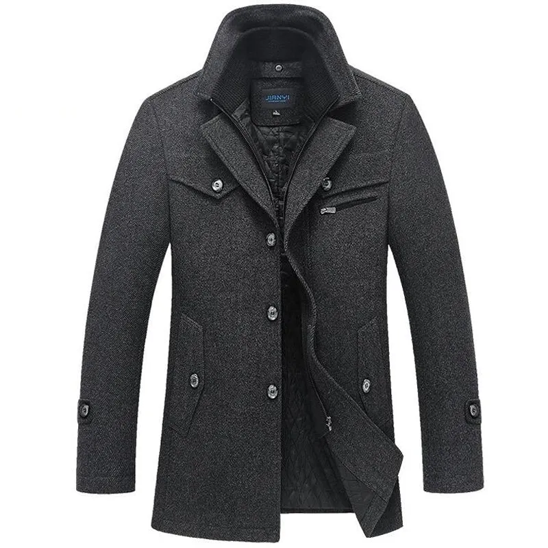 Winter Coat Men Long Wool Thick Windbreaker Woolen Overcoat Casaco Masculino Palto Jaket Men's Casual Trench Peacoat 4XL Jackets