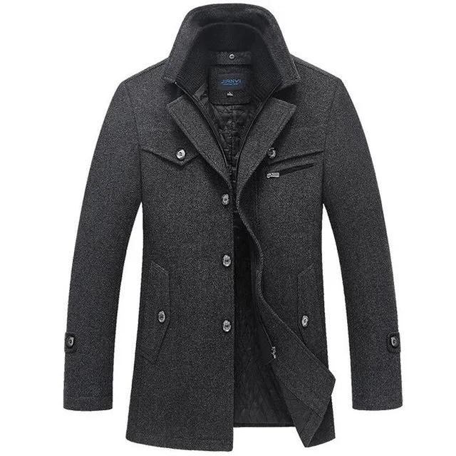 Winter Coat Men Long Wool Thick Windbreaker Woolen Overcoat Casaco Masculino Palto Jaket Men's Casual Trench Peacoat 4XL Jackets