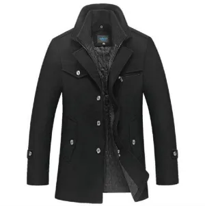 Winter Coat Men Long Wool Thick Windbreaker Woolen Overcoat Casaco Masculino Palto Jaket Men's Casual Trench Peacoat 4XL Jackets